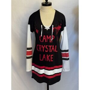 Jason Friday The 13th Dress M Black Camp Crystal Lake Hockey Shirt Halloween‎